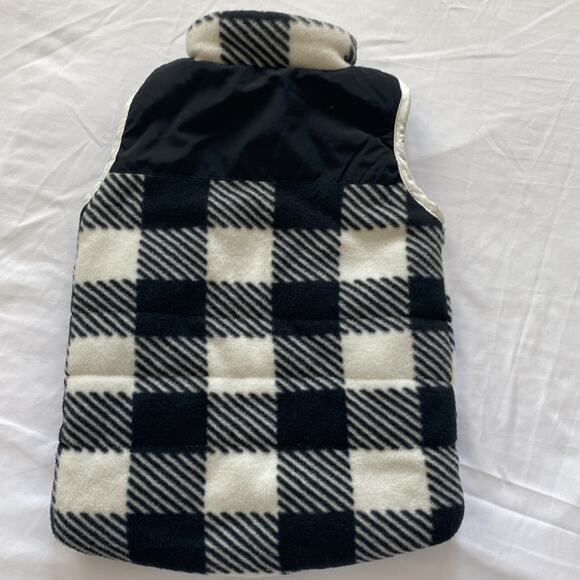 U.S. POLO ASSN. Buffalo checked black white fleece puff vest country farm sz 2T - Picture 5 of 5